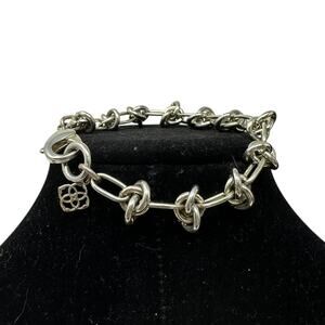 Kendra Scott Presleigh Love Knot Link Bracelet In Bright Silver Tone Metal